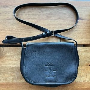 Ralph Lauren Crossbody Black Small Saddle bag